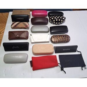 Lot of 15+ designer Sunglasses CASE only Burberry, Versace, Kors, Bulova Etc.